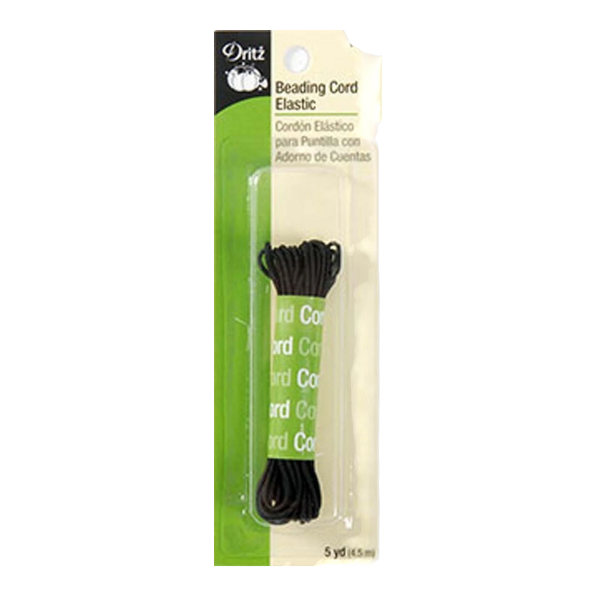 Black Beading Cord Elastic - 5 yd Roll by Dritz for garments, sewing and bag making projects
