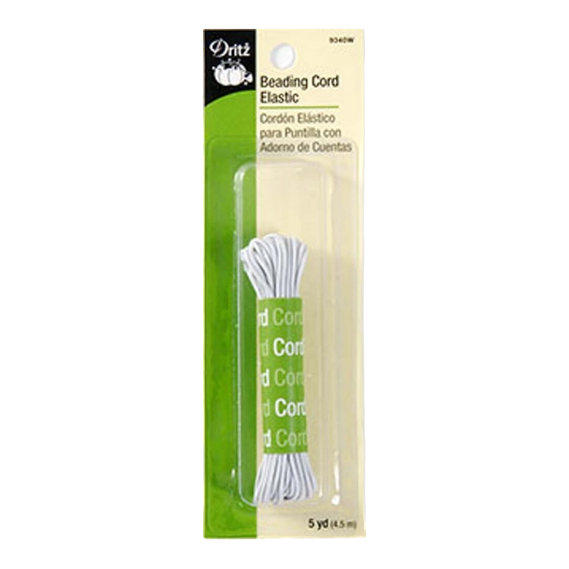 White Elastic Beading Cord - 5 Yds for garments, sewing and bag making projects