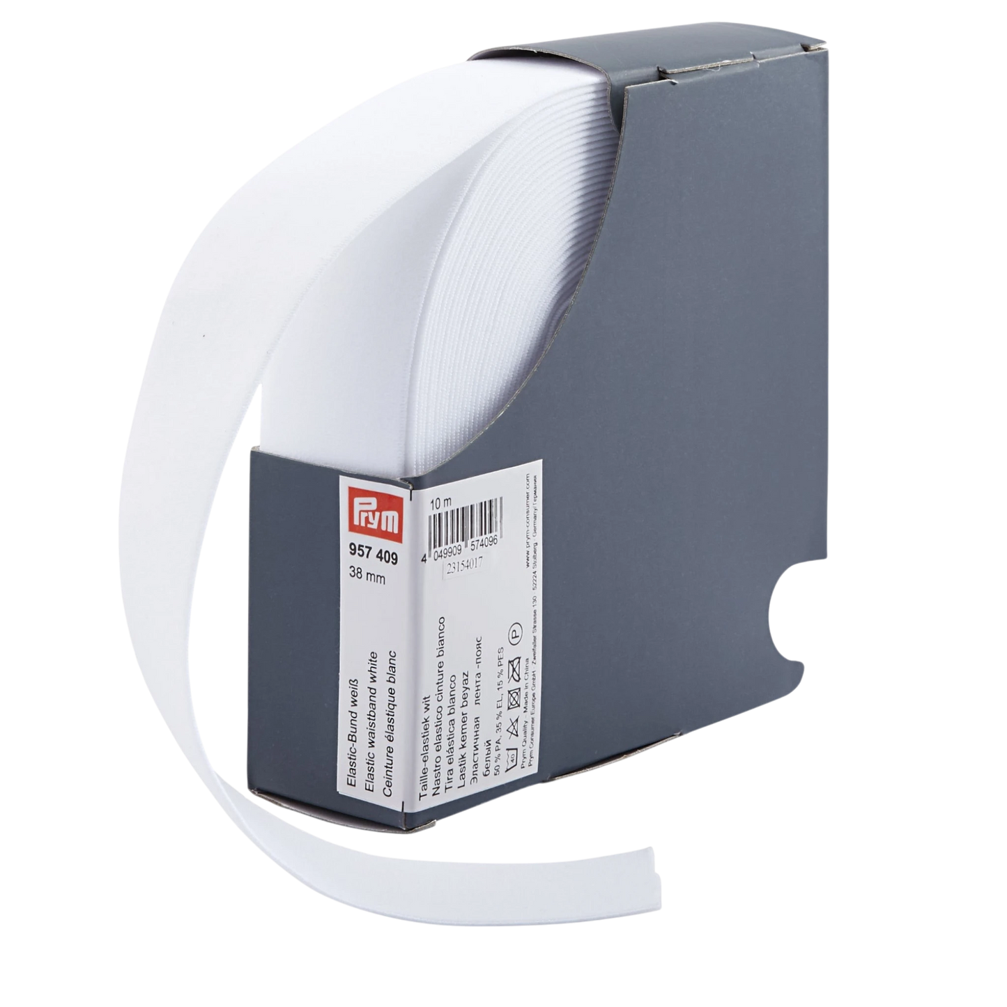 Prym - Soft Elastic Waistband - 1.5in White