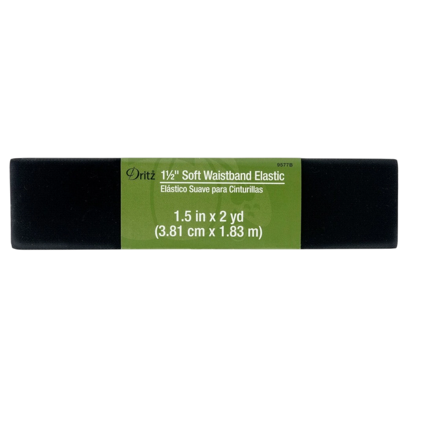 Soft Waistband Elastic BLACK - 38 mm x 2yds for garments, sewing and bag making projects