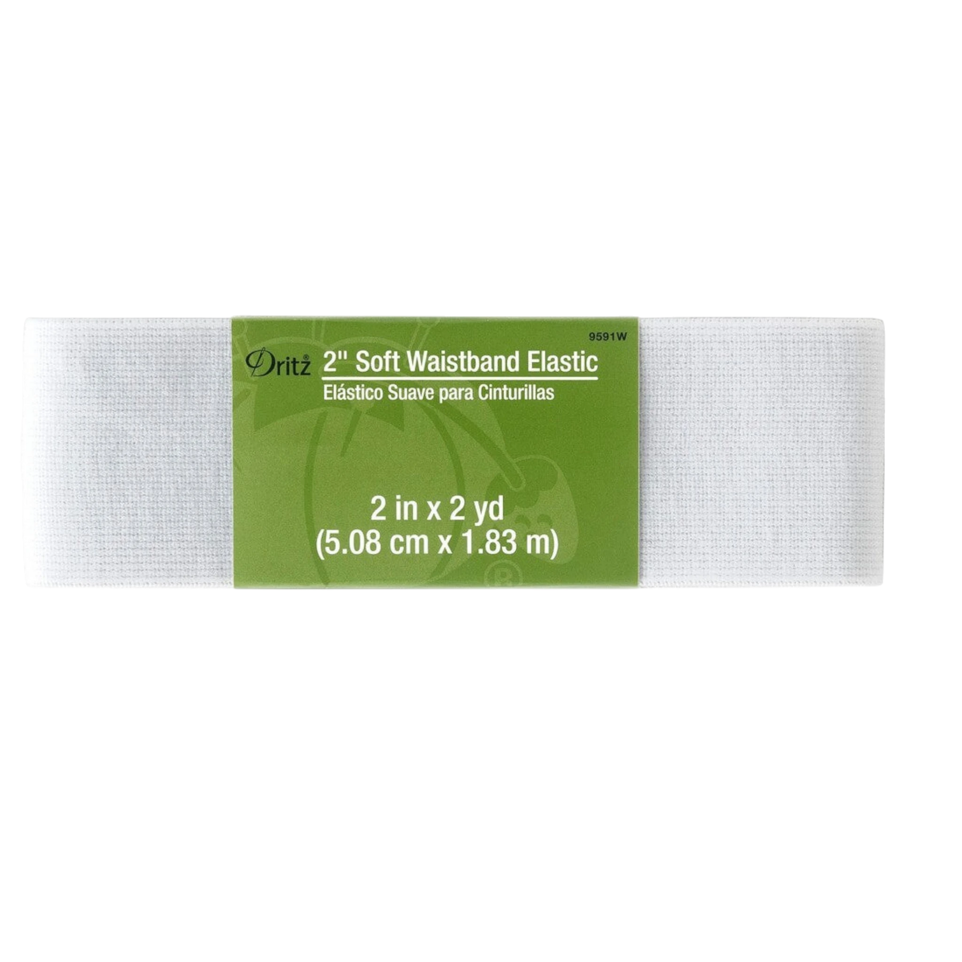 Soft Waistband Elastic White - 51 mm x 2yds for garments, sewing and bag making projects
