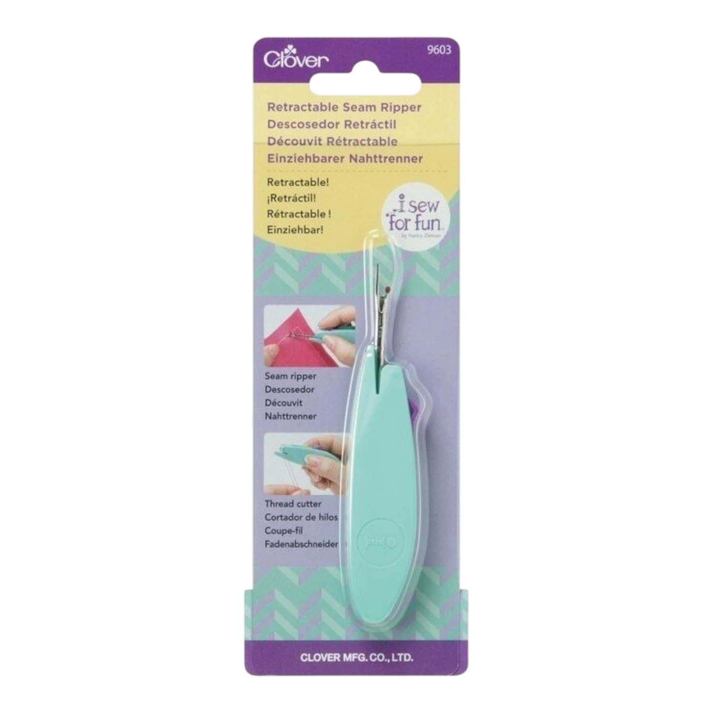 Clover I Sew For Fun Retractable Seam Ripper sewing and quilting product