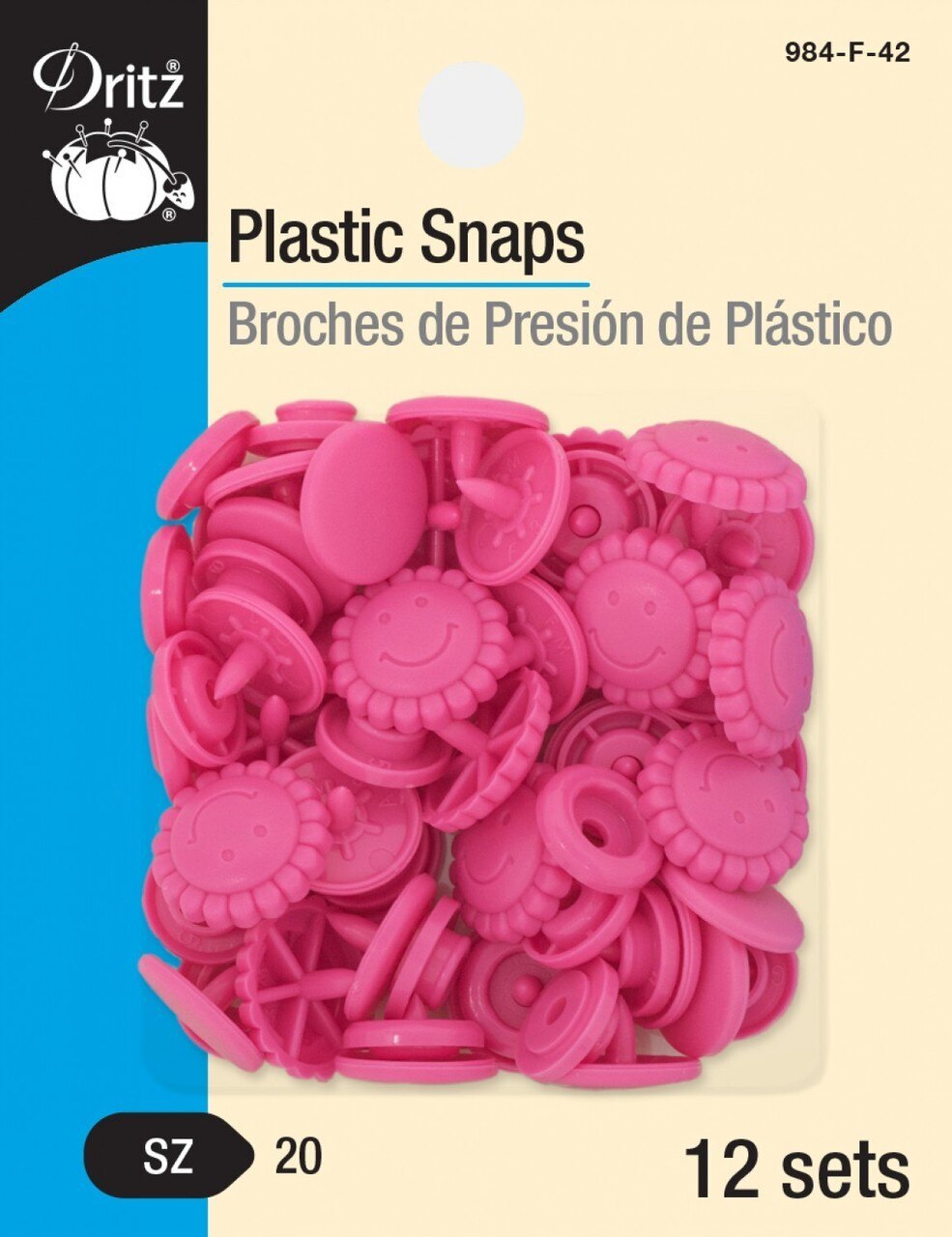 Snaps-Plastic Hot Pink Flowers for bag making and sewing projects