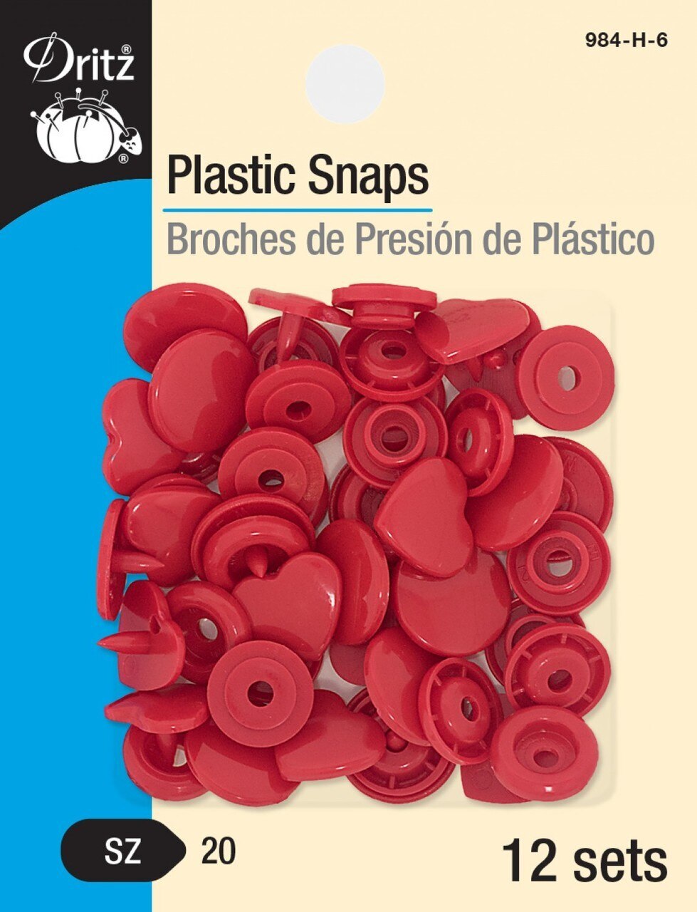 Snaps-Plastic Red Heart for bag making and sewing projects