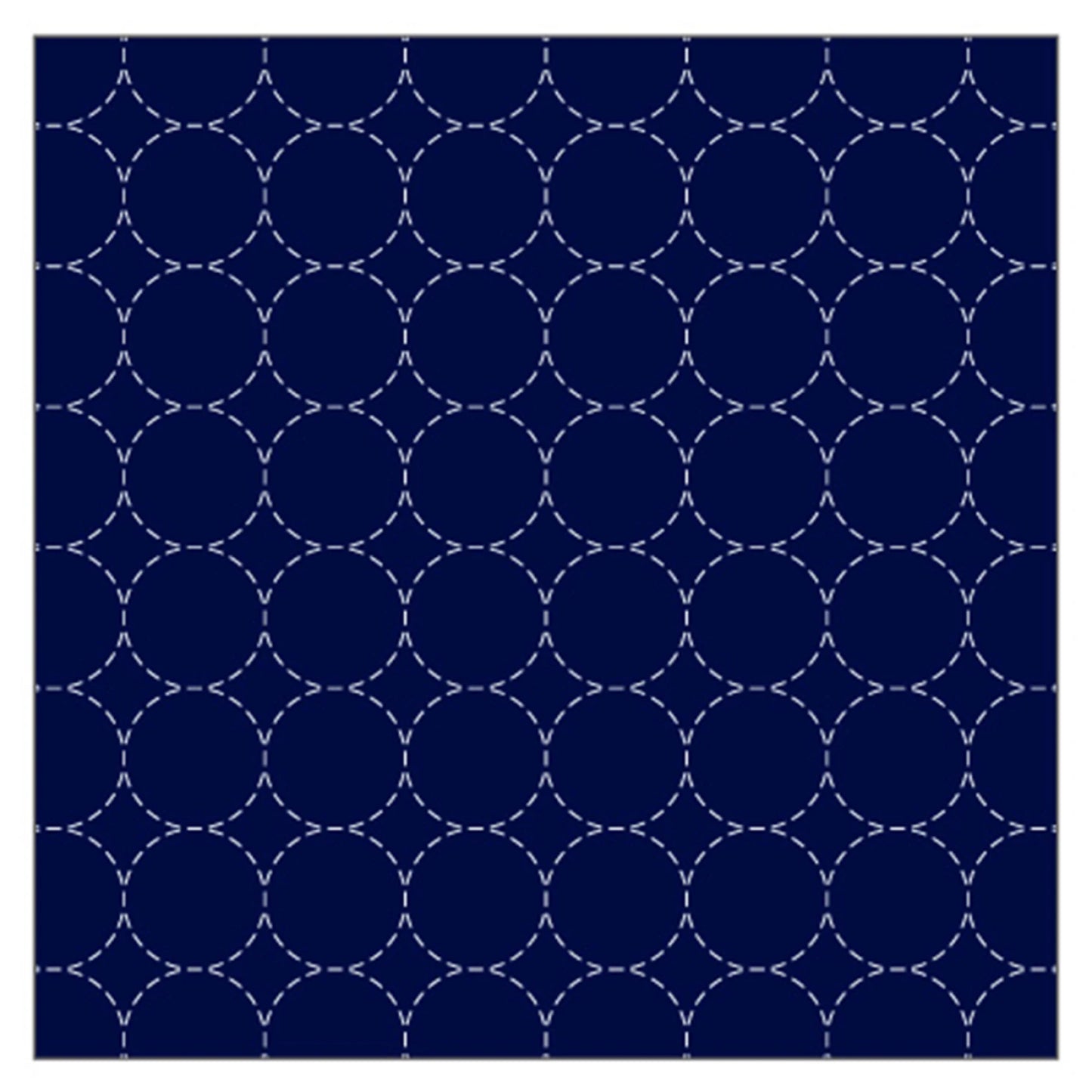 Cosmo Sashiko Cotton & Linen Precut Fabric - Circle Design- Navy