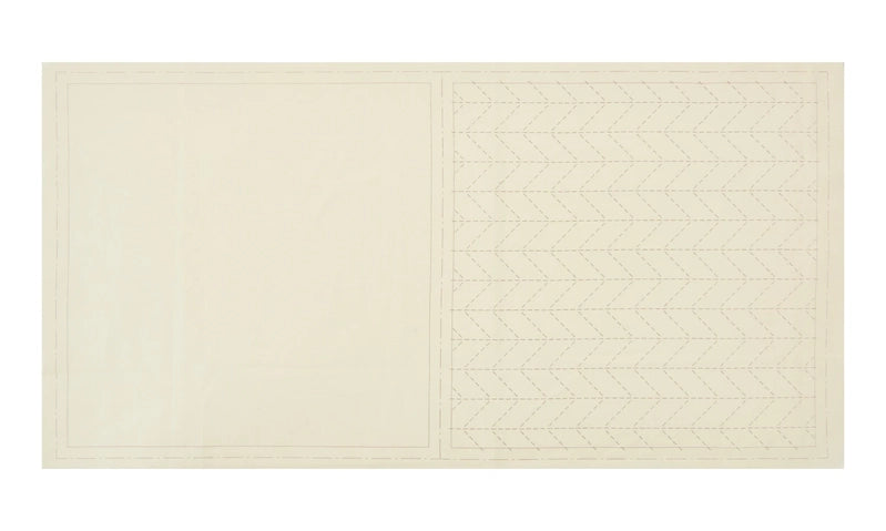 Cosmo Sashiko Cotton & Linen Precut Fabric - Herringbone (Off White) for patchwork, quilting and sewing