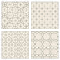 Cosmo Japanese Sashiko Coaster Kit - Ivory 100% Cotton Pre-Printed Squares (Set of 4)
