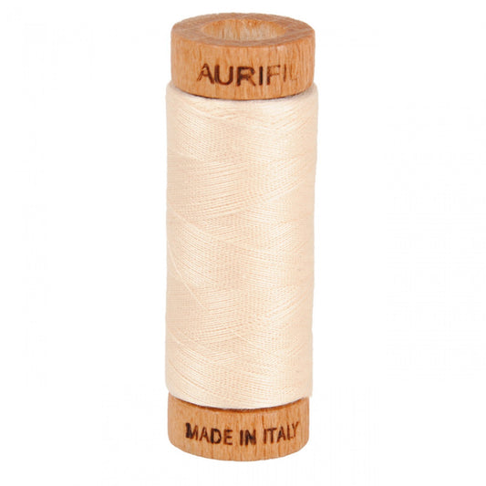 Aurifil Mako 80wt Cotton Thread Solid Light Sand for patchwork, quilting and sewing