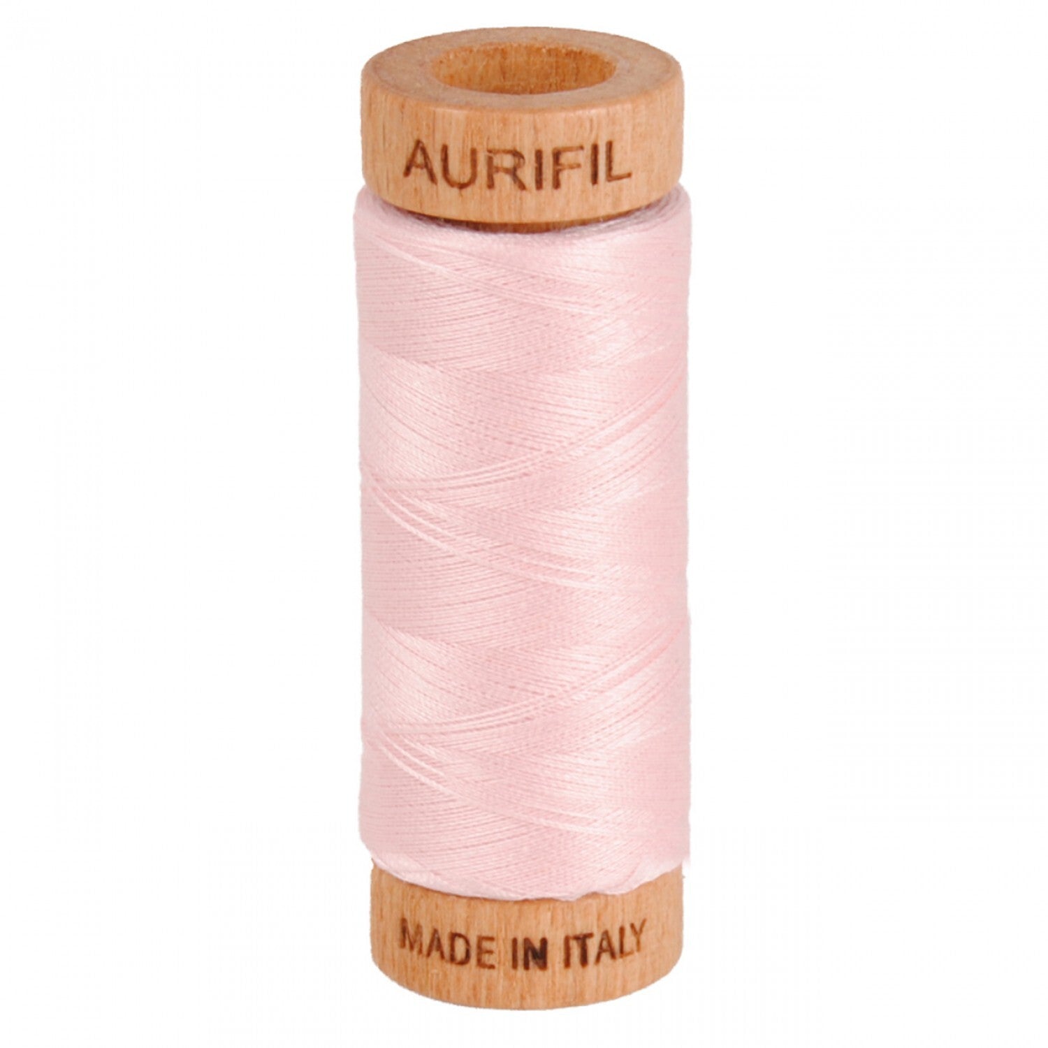 Aurifil Mako 80wt Cotton Thread Solid Pale Pink for patchwork, quilting and sewing