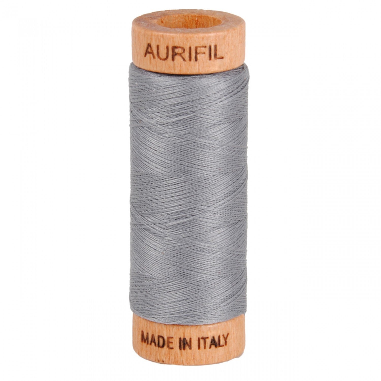 Aurifil Mako 80wt Cotton Thread Solid Grey 2605 for patchwork, quilting and sewing