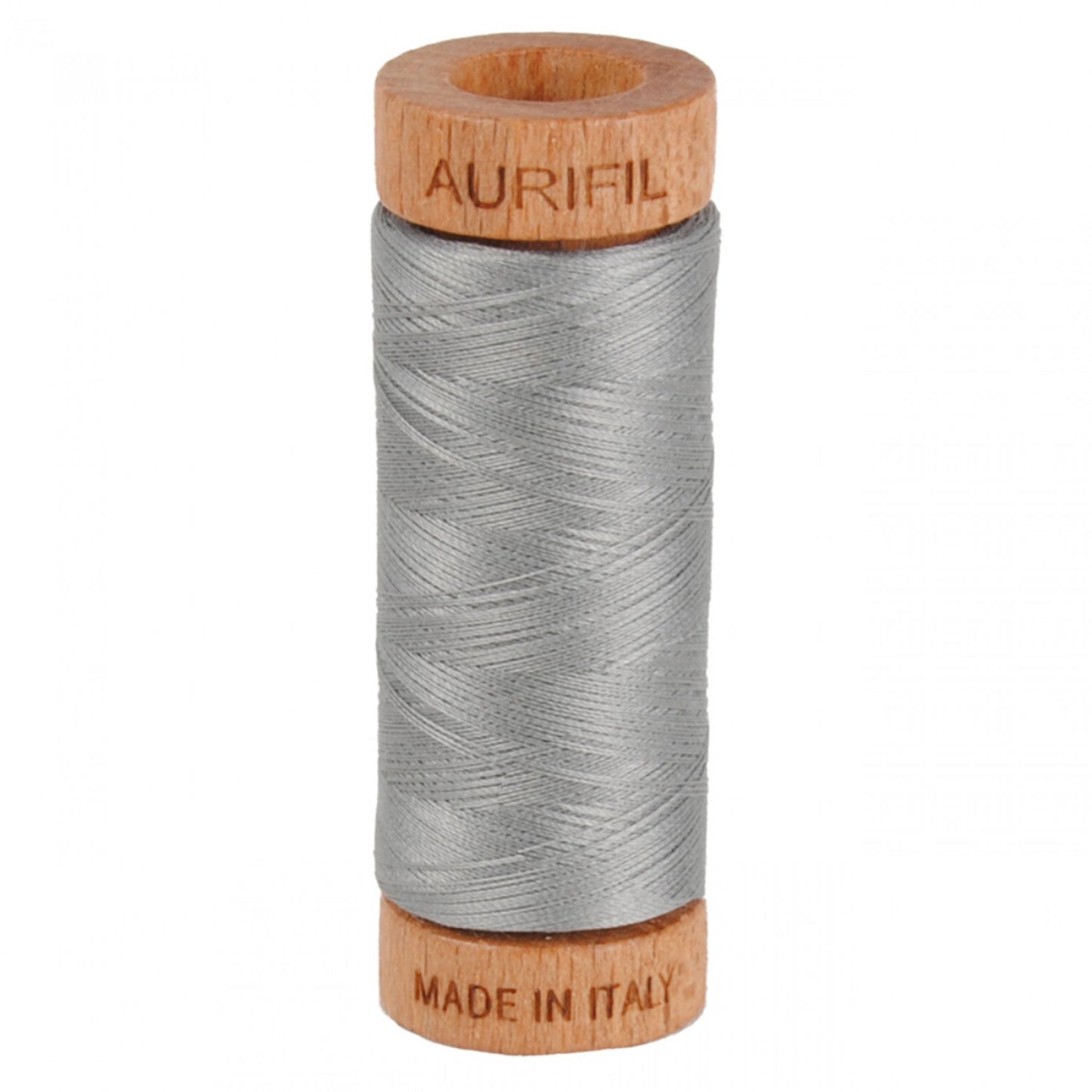 Aurifil Mako 80wt Cotton Thread Solid Stainless Steel for patchwork, quilting and sewing