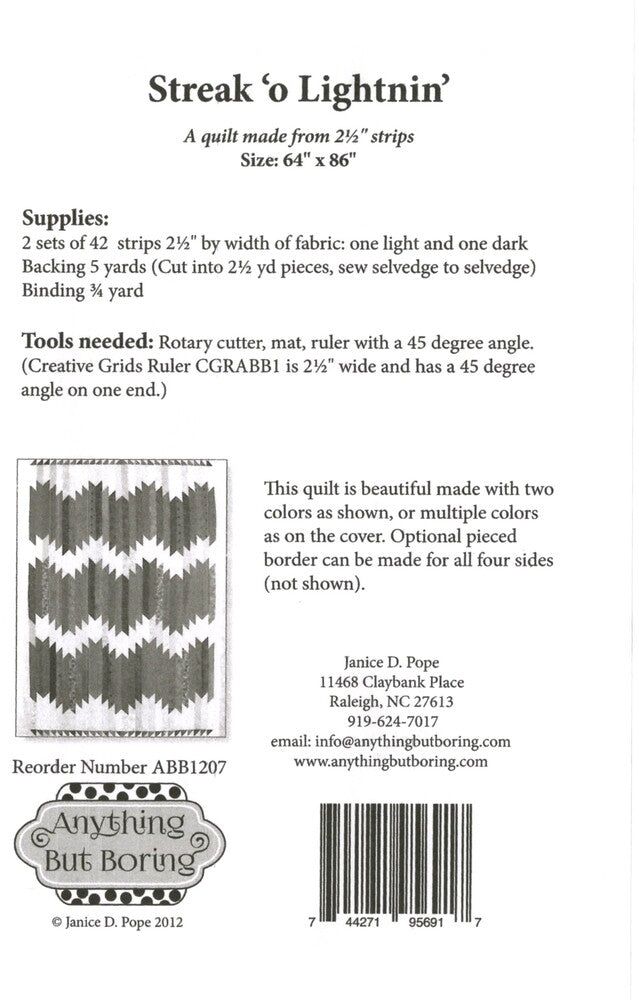 Streak O Lightnin Quilt Pattern , quilting and craft projects