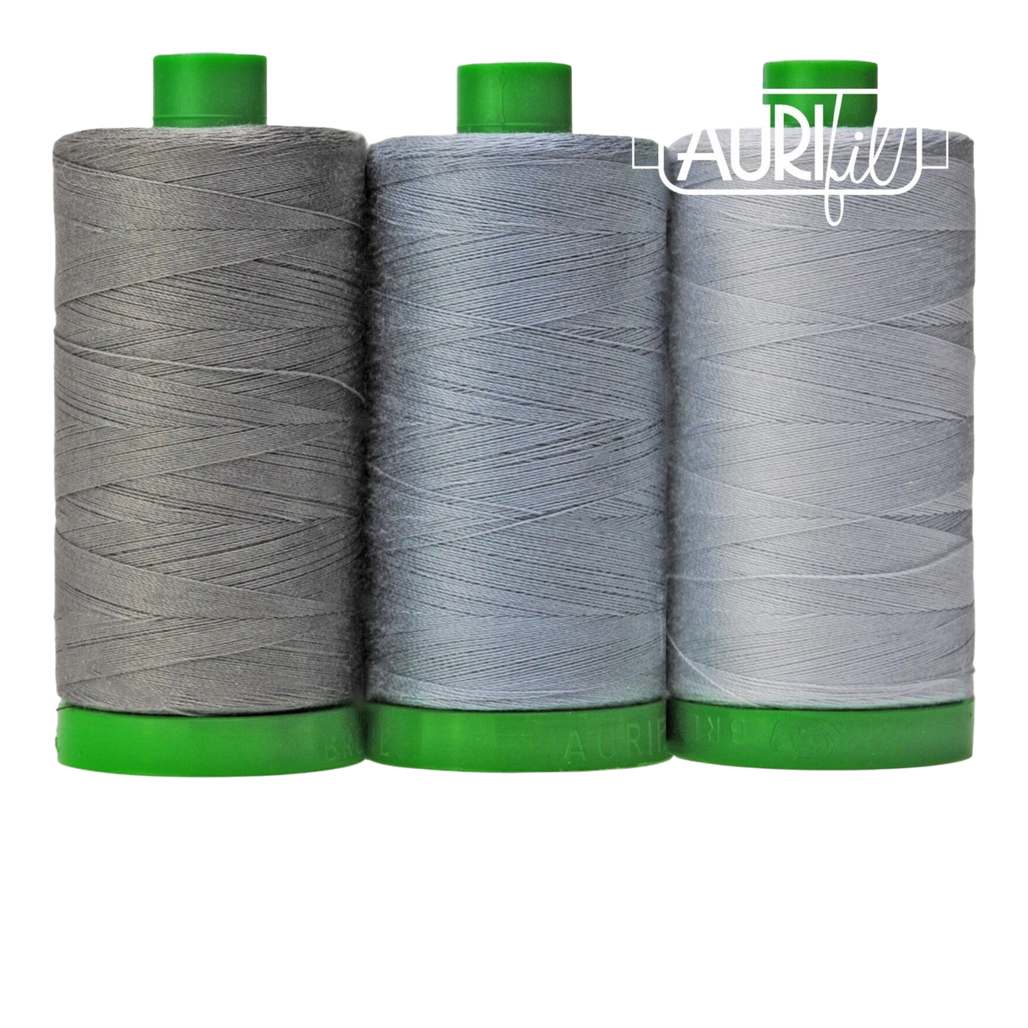 Aurifil 3pc Set Sumatran Elephant Grey 40wt , piecing and stitching