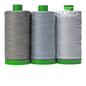 Aurifil 3pc Set Sumatran Elephant Grey 40wt , piecing and stitching