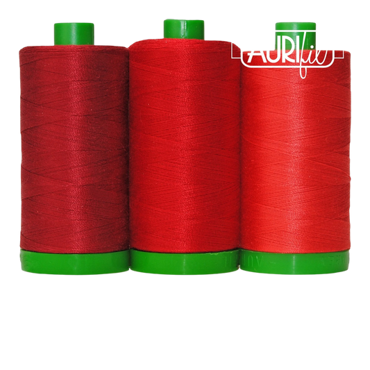 Aurifil 3pc Set Red Panda 40wt , piecing and stitching