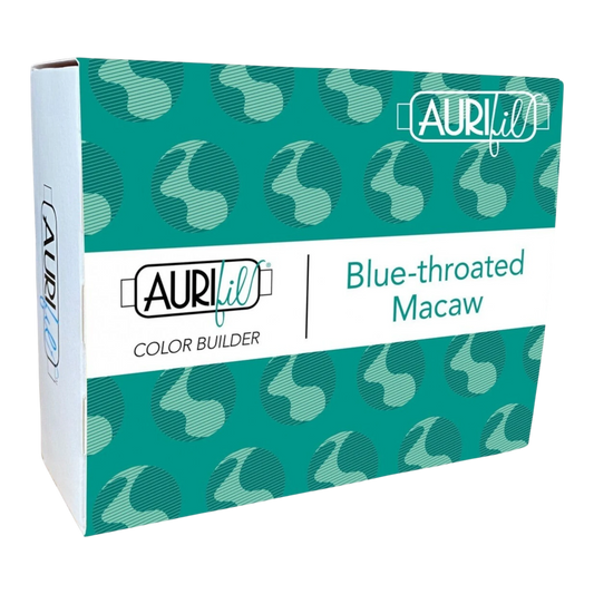 Aurifil 3pc Set Blue Throated Macaw Teal 40wt , piecing and stitching