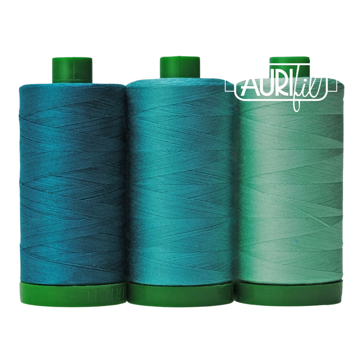 Aurifil 40wt 3-Spool Set Blue Throated Macaw Teal
