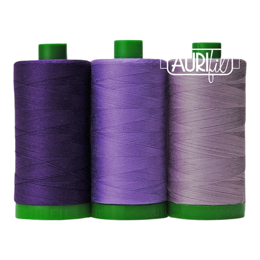 Aurifil 3pc Set Cross River Gorilla 40wt , piecing and stitching