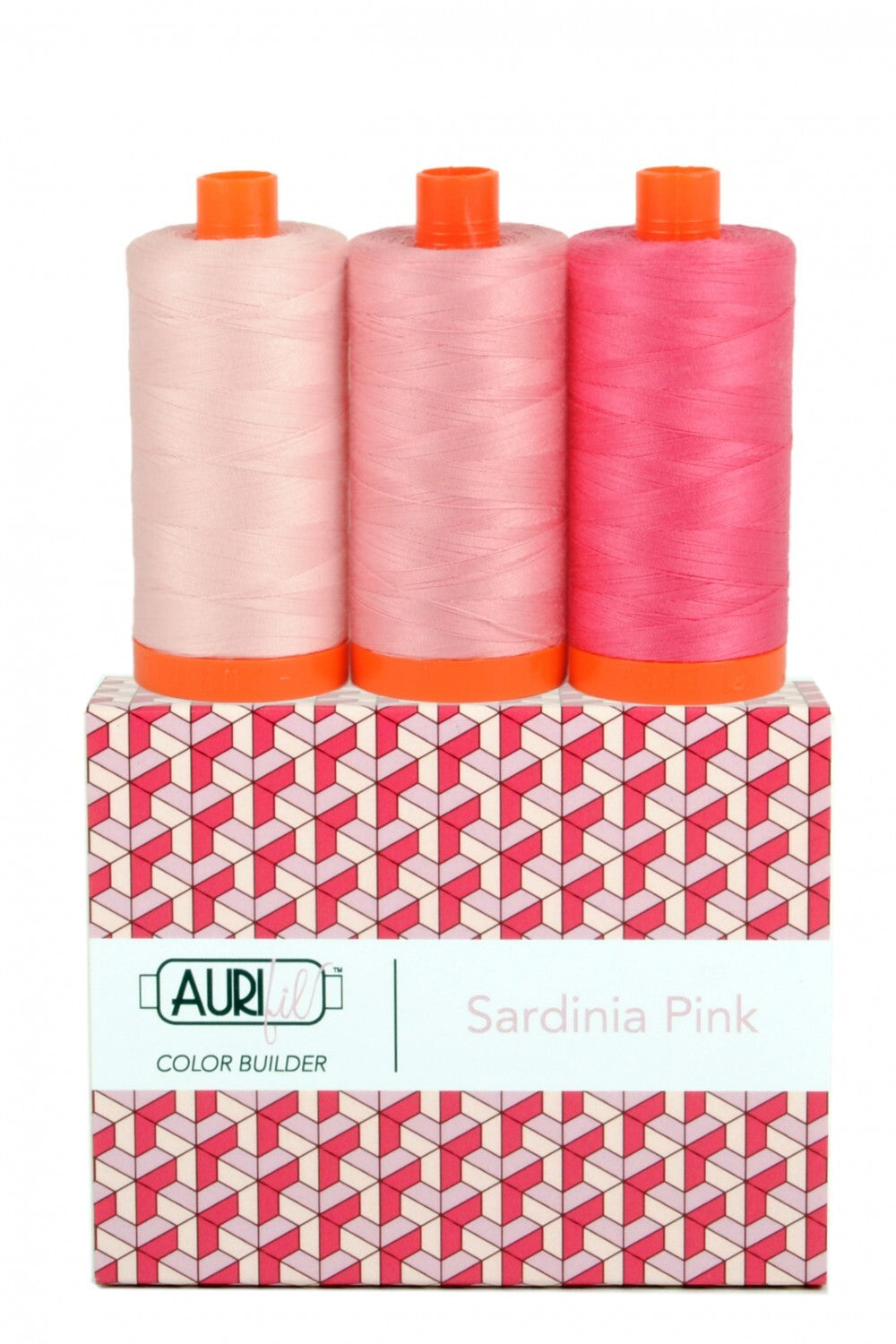 Aurifil 3pc Set Sardinia Pink 50wt , piecing and stitching
