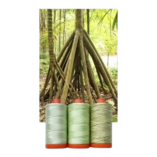 Aurifil 3pc Set Walking Palm 50wt , piecing and stitching