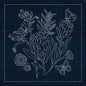 Sashiko Australia Native Flowers 1 - Indigo , piecing and stitching