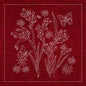 Sashiko Australia Native Flowers 2 - CHERRY RED , piecing and stitching