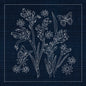 Sashiko Australia Native Flowers 2 - Indigo , piecing and stitching