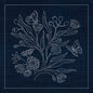 Sashiko Australia Native Flowers 3 - Indigo , piecing and stitching