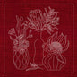 Sashiko Australia Native Flowers 4 - CHERRY RED , piecing and stitching
