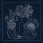 Sashiko Australia Native Flowers 4 - Indigo , piecing and stitching