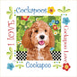 Cockapoo 152 mm Fabric Art Panel by Jody Houghton for patchwork, quilting and sewing