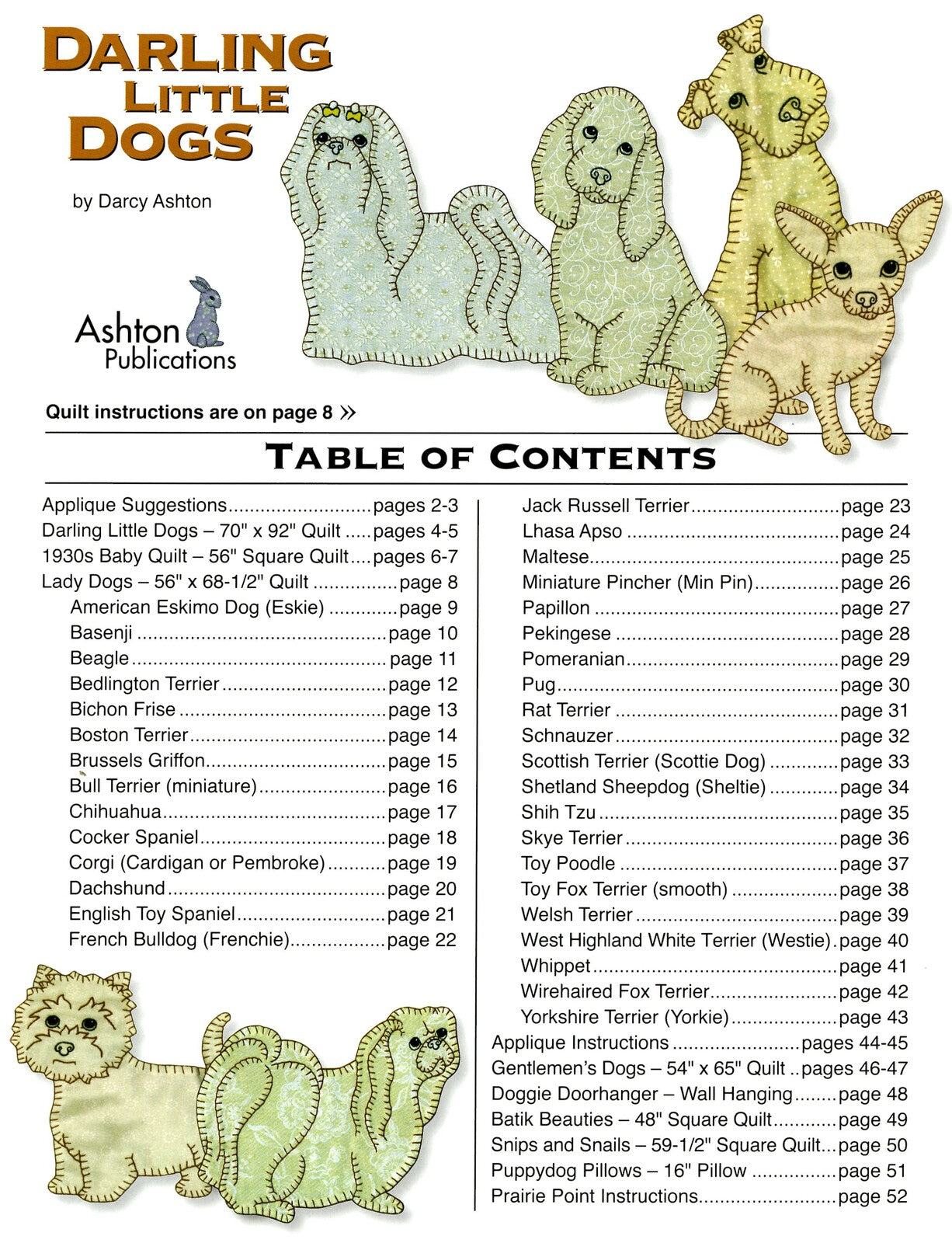 Applique Book - Darling Little Dogs , quilting and craft projects