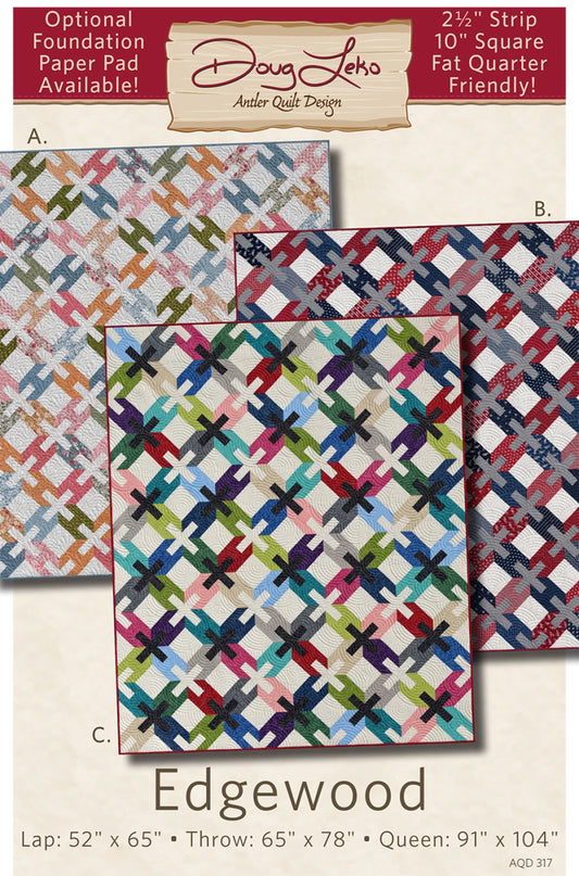 Edgewood Quilt Pattern by Doug Leko - Antler Quilt Design Precut Friendly Pattern