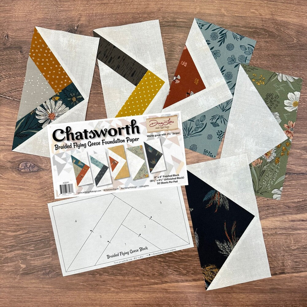 Chatsworth Braided Flying Geese Foundation Paper , pattern making and craft projects