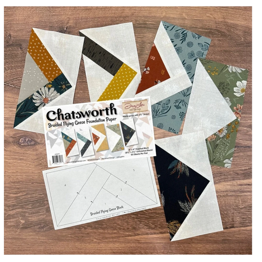 Chatsworth Braided Flying Geese Foundation Paper , pattern making and craft projects