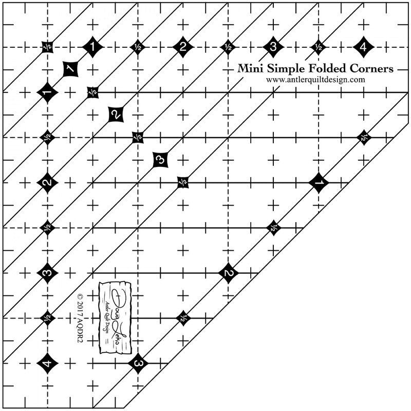 Doug Leko's Mini Simple Folded Corners Ruler for precise cutting, marking and patchwork