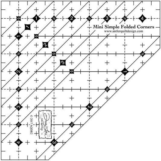 Doug Leko's Mini Simple Folded Corners Ruler for precise cutting, marking and patchwork