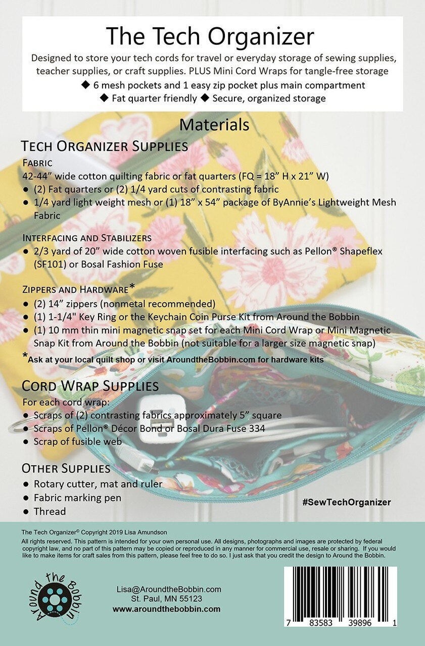 The Tech Organiser Pattern , quilting and craft projects