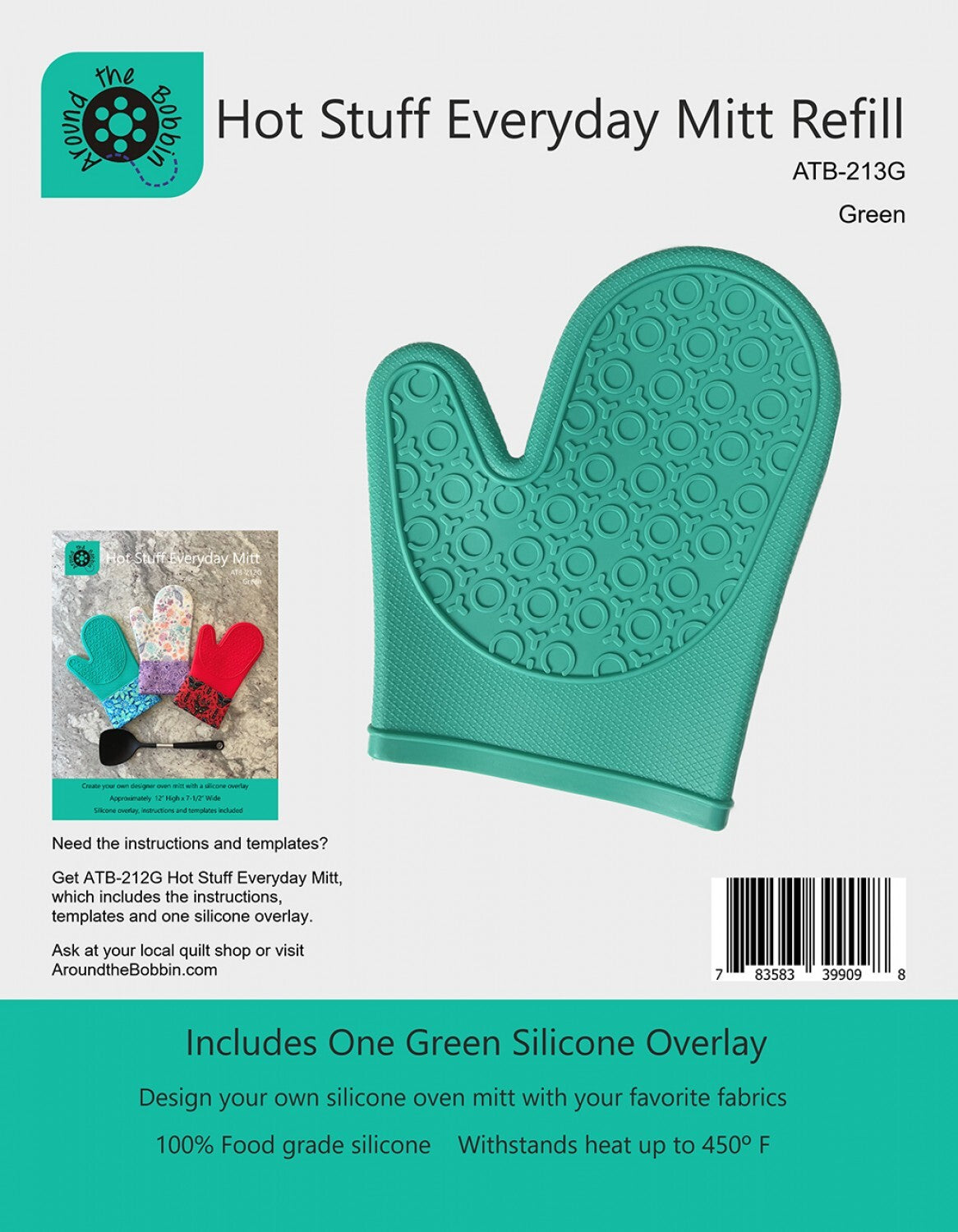 Hot Stuff Silicone Oven Glove Overlay Refill quilting gloves for improved grip and control while quilting