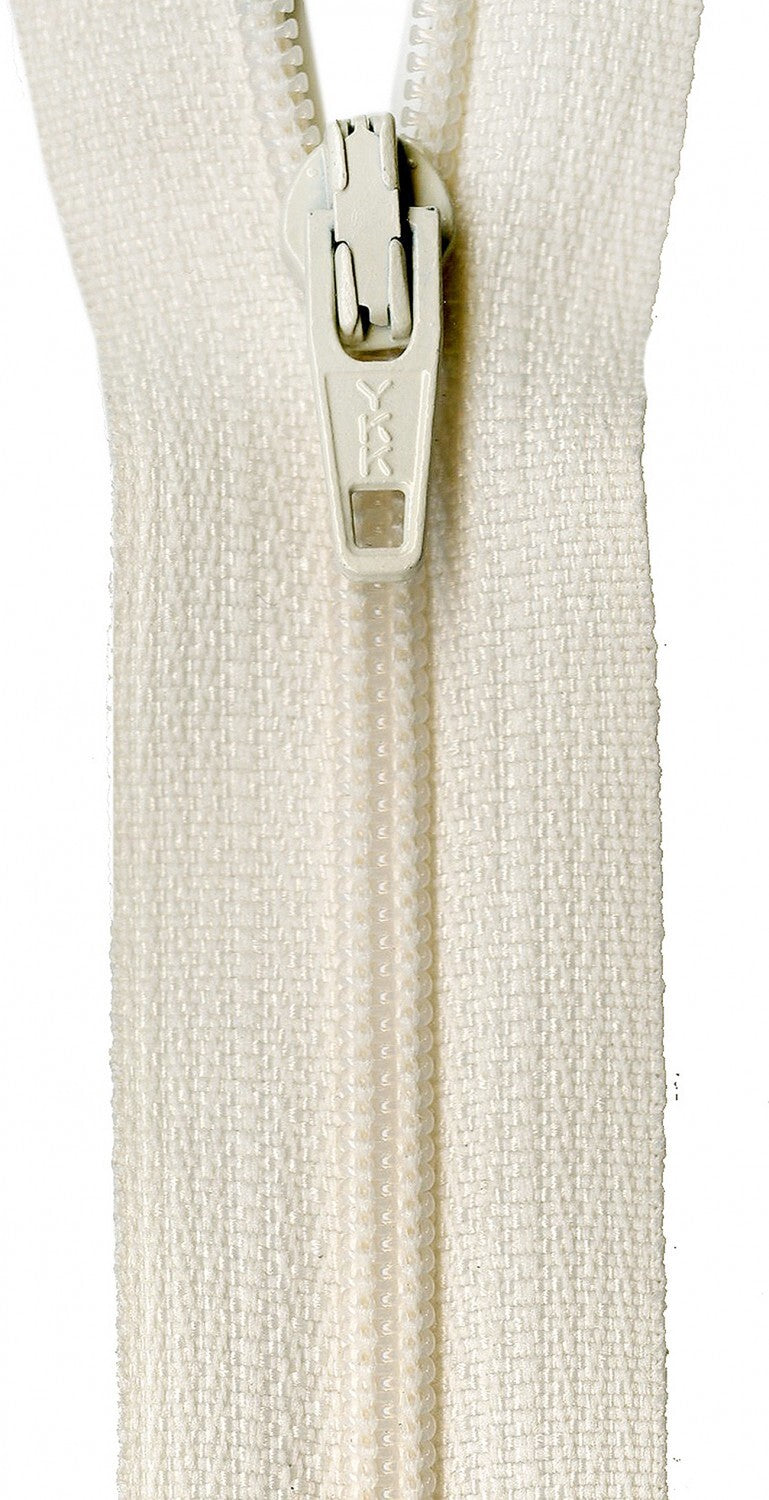 YKK Zippers 559 mm - Creamy for bag making and sewing projects