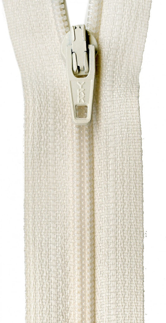 YKK Zippers 559 mm - Creamy for bag making and sewing projects