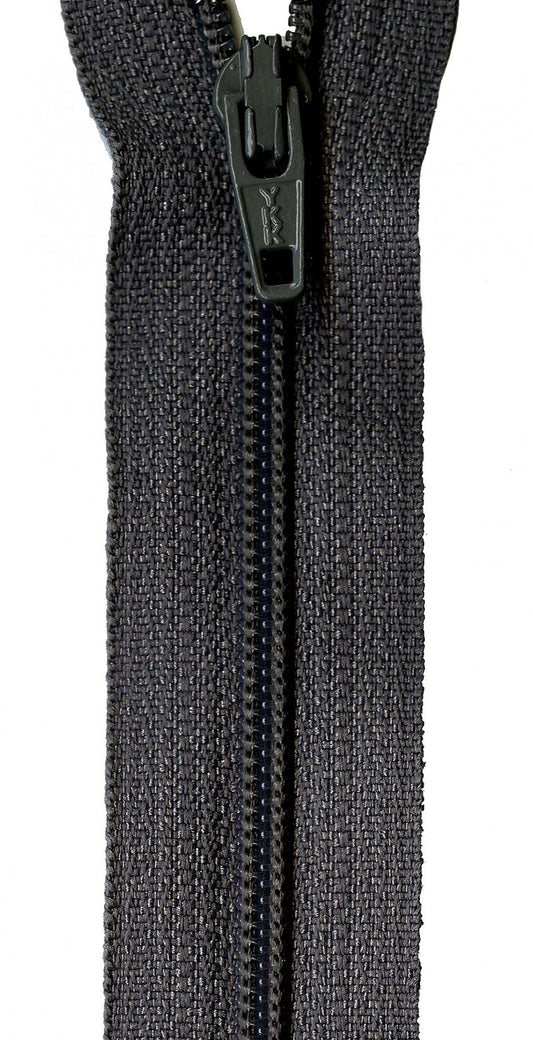 Zipper - 14 YKK - Charcoal for bag making and sewing projects