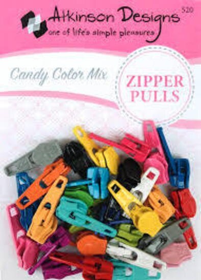 Atkinson Designs Candy Colour Zipper Pulls (size 3) for bag making and sewing projects