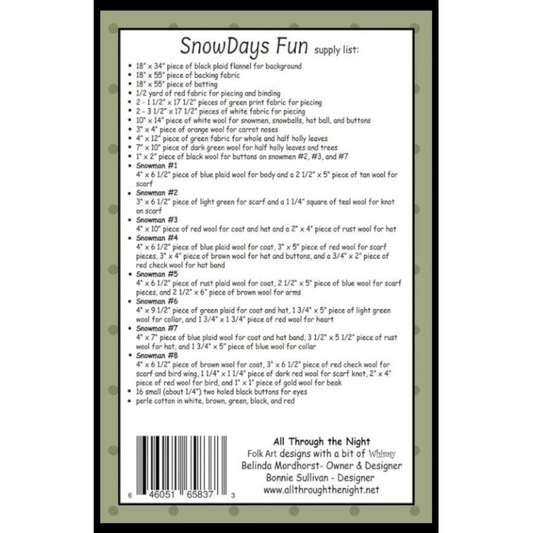 Snowdays Fun Runner Pattern