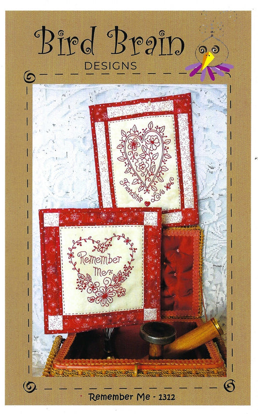 Remember Me Embroidery Pattern , quilting and craft projects