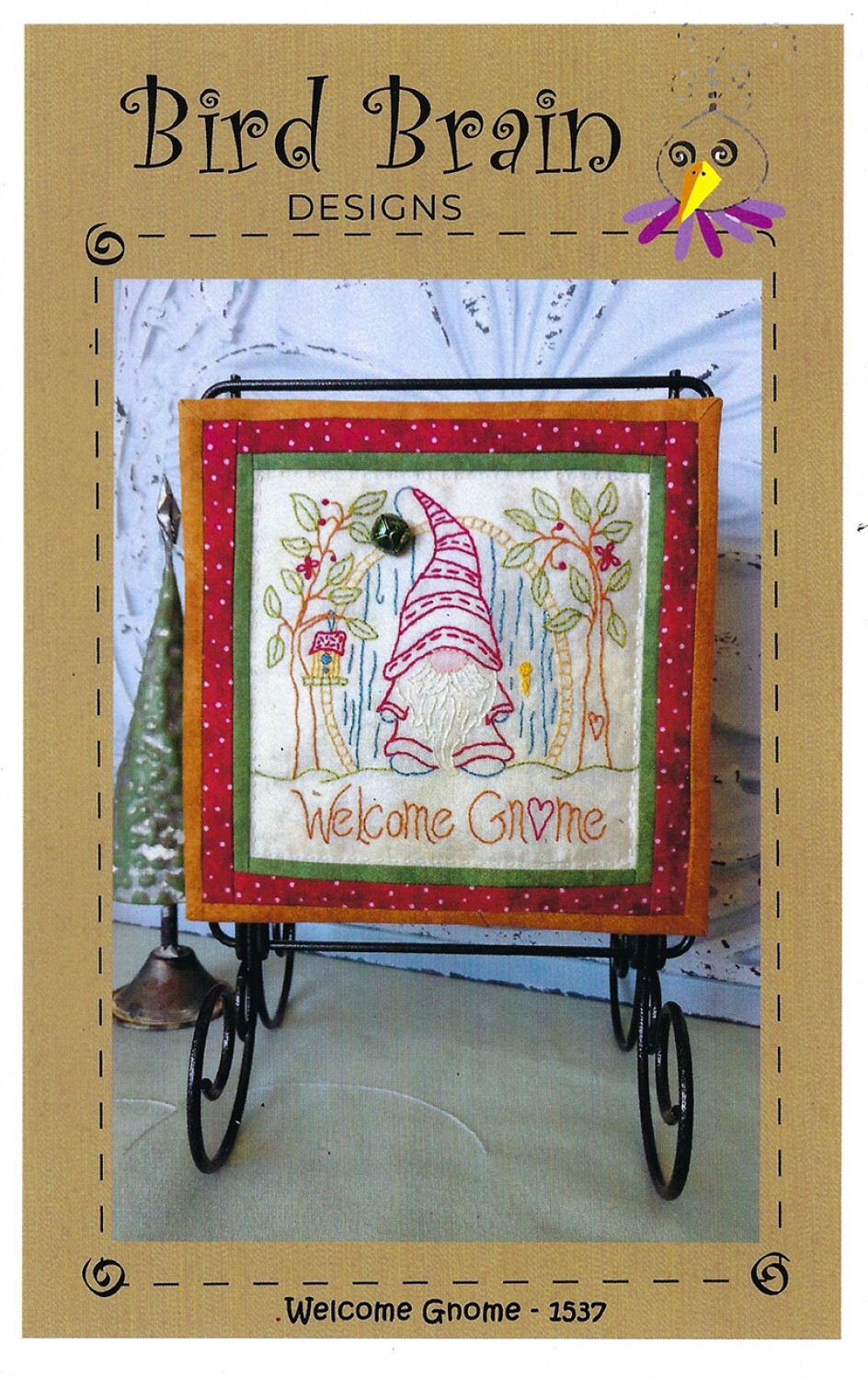 Welcome Gnome Embroidery Pattern , quilting and craft projects