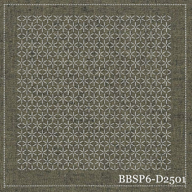 Sashiko Pre-Stencilled Block - Daisy Putty , piecing and stitching