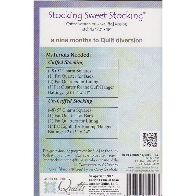 Stocking Sweet Stocking Pattern , quilting and craft projects