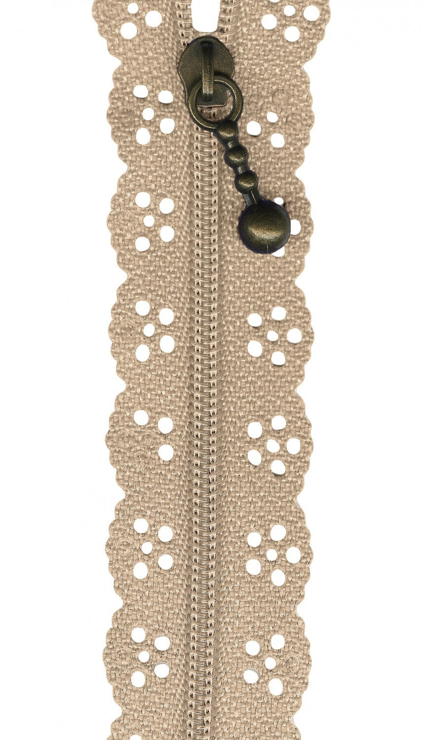 Big Lacie Zipper 8-inch - TAUPE for bag making and sewing projects