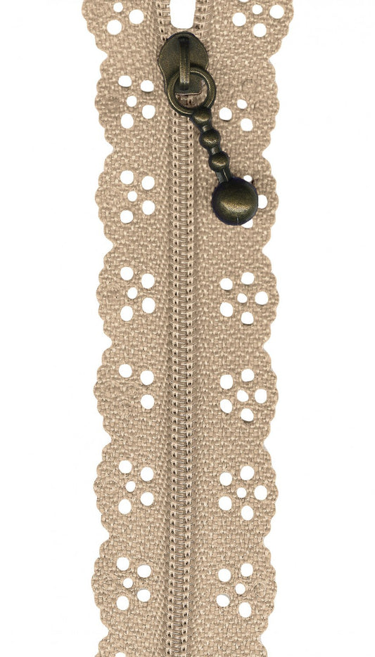 Big Lacie Zipper 8-inch - TAUPE for bag making and sewing projects